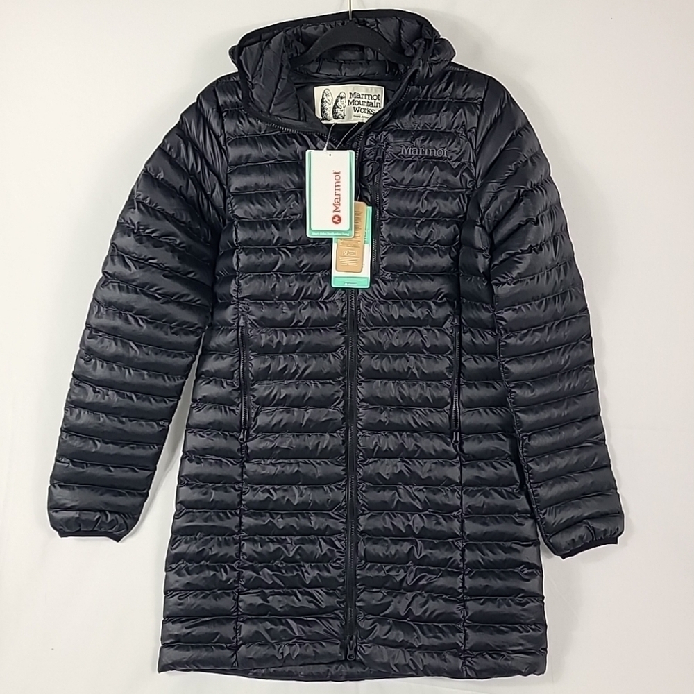 NEW Marmot Women's Echo Featherless Long Black Jacket Size Small Retail $250
